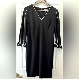Calvin Klein Sheath Dress with Bow Sleeve Detail